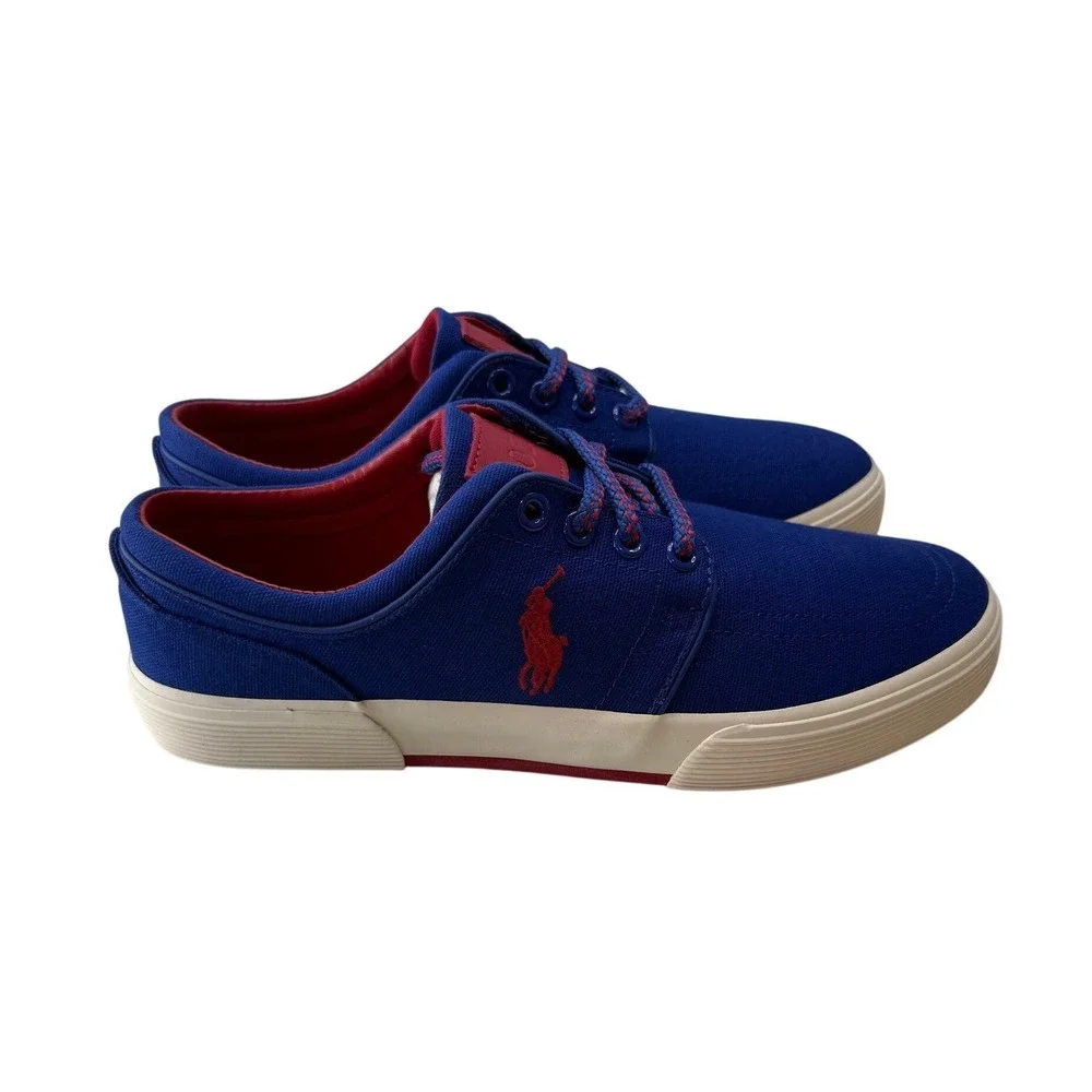 Polo Ralph Lauren Faxon Low Mens Royal Canvas Sneakers 7.5D NEW